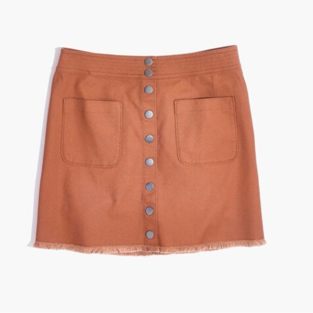 Madewell High Waist Snap Mini Skirt in Rust Brown Womens Size 6 Preppy Y2K - Picture 4 of 9